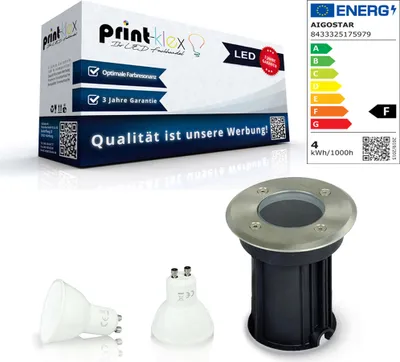Produktbild von LED Bodenleuchte Rund 4W GU10 3000K Warmweiß Terrassen Bodenleuchte - nicht dimmbar - IP67