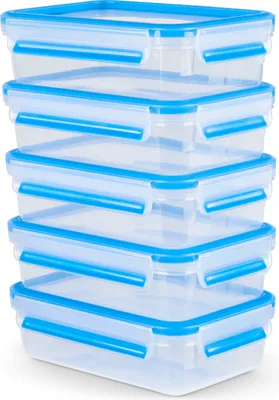 Produktbild von EMSA Clip & Close Frischhaltedose 0,8l, klar/blau, 5-teilig (1 Set)