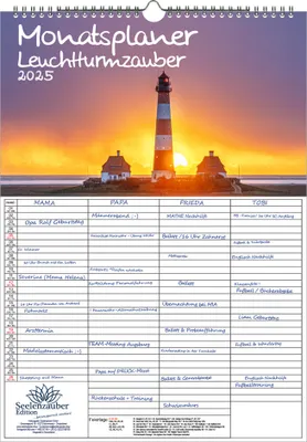 Produktbild von Leuchtturmzauber DIN A3 Kalender Querformat für 2025 Küste Meer Leuchtturm Leuchttürme - Seelenzauber