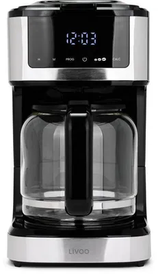 Image de Cafetière Électrique Programmable LIVOO DOD208, 900 W, 1.8 L, 12-15 Tasses, Noire