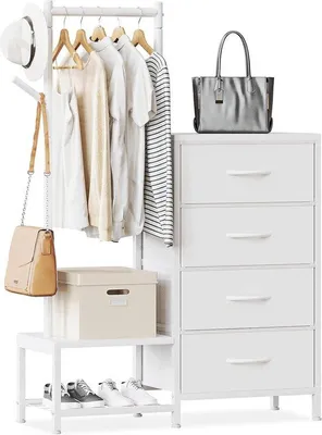 Produktbild von Garderobenschrank mit Kleiderreißfaden und Schuhablage für Schlafzimmer und Flur