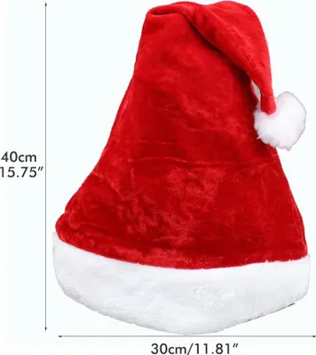 Obrázek produktu pro 4 ks Santa klobouk pro dospělé Vánoční klobouk zimní plyšové uni komfortní kostýmy