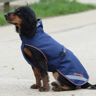 Produktbild von Bucas Hundedecke 0g Therapy Dog Rug Hundemantel Navy/Orange 45cm