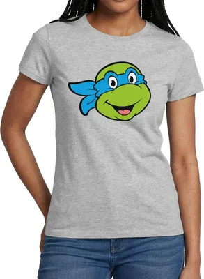 Produktbild von Spreadshirt Teenage Mutant Ninja Turtles Leonardo Kostüm Karneval Frauen T-Shirt, M, Grau meliert