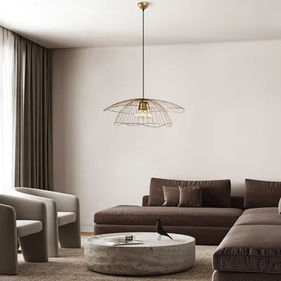 Produktbild von Opviq, Mantar - 6503 - 3 - Xl, Kronleuchter, Gold, Metallkörper, 70 x 70 x 124 cm