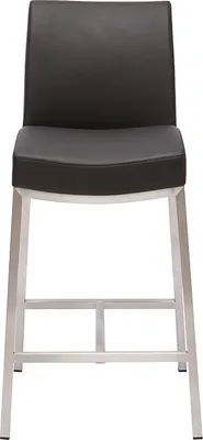 Produktbild von Miliboo - Barhocker Aluminium gebürstet Polyurethanschwarz (2er-Set) OLLY