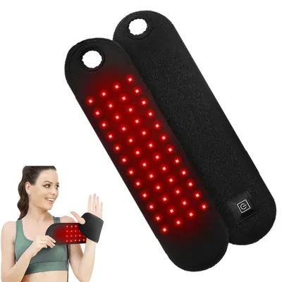 Produktbild von Rotlichttherapie-Wickelgürtel mit Nahinfrarotlichttherapie für Körper, für den Nacken mit 48 LEDs für schnellere Genesung und Schmerzlinderung