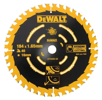 Kreissägeblatt DEWALT 184x16 mm 40 Zähne für Tauchsägen DT10303-QZ