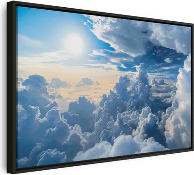 Produktbild von Italienischer Leinwand Leinwandbild - Symphony of Light: Sun and Clouds Collaborating on a Beautiful Sky 120x80 cm Muster b-H-10048-b-a