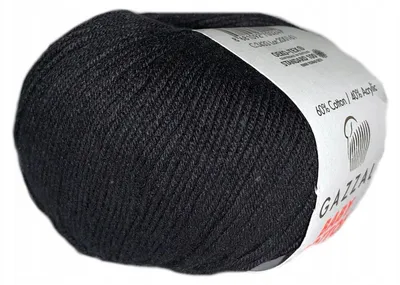 Produktbild von Gazzal Baby Baumwolle Strickwolle Baumwolle Acryl 50g 165m Schwarz Modell 3433