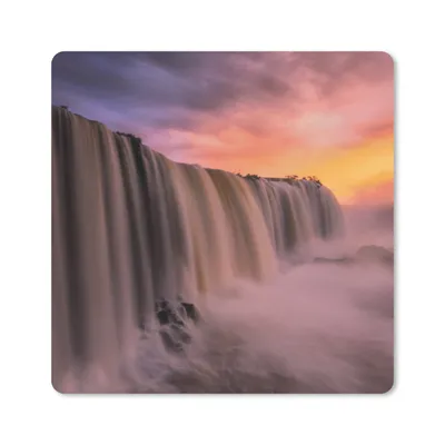 Produktbild von MuchoWow® Mauspad Mousepad Wasserfall - Sonnenuntergang - Natur 20x20 cm - Mousepads - Maus Mat - Pad - Mausunterlage - Desk Mat - Bureauartikeln