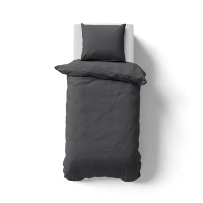 Produktbild von Livessa Mikrofaser Bettwäsche 155x220 cm 2-teilig, Kissenbezug 80x80 cm, Reißverschluss, Kuschelig Weich, Anthrazit