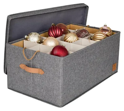 Productafbeelding van Opbergdoos kerstballen kerstbal opbergdoos - Grijs - 58 x 36 x 25 cm - 30 vakken