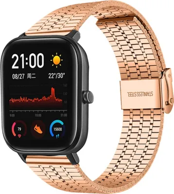Produktbild von Strap-it Amazfit GTS Edelstahlarmband (Roségold)