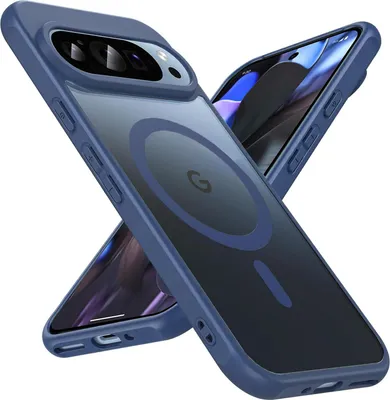 Immagine prodotto di Custodia magnetica per Google Pixel 9 cover Magsafe cover protettiva Telaio in TPU antiurto forte anello magnetico, blu