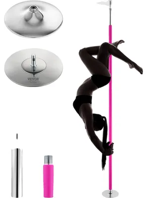 Image de VEVOR Barre de danse professionnelle, Pole Dance Barre de danse portable professionnelle env. 216,3-270 cm Hauteur réglable Barre de fitness amovible Fitness Rose, Barre de danse statique Gymnases