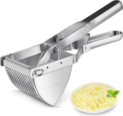 Produktbild von Edelstahl Kartoffelstampfer mit Silikongriff - Ideal für Kartoffelpüree, Gemüsebrei und Babynahrung