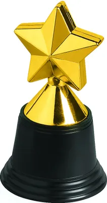 Produktbild von Pokal Trophäe Stern goldfarben 1 Stück