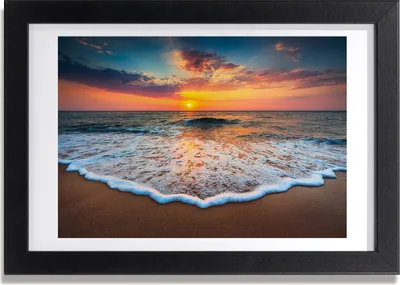 Produktbild von Bild 30x20 MDF-Rahmen, Wandkunst Sonnenuntergang über dem Meer