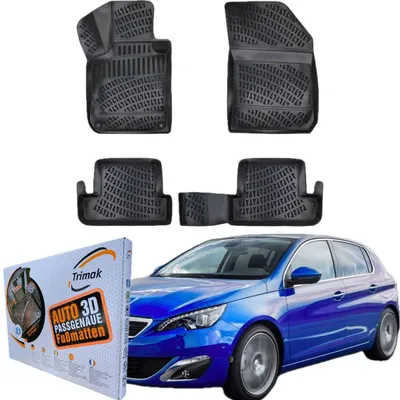 Produktbild von Trimak Autofußmatten kompatibel mit PEUGEOT 308 2.Gen Fließheck 2013–2021 Auto Allwetter Gummimatten