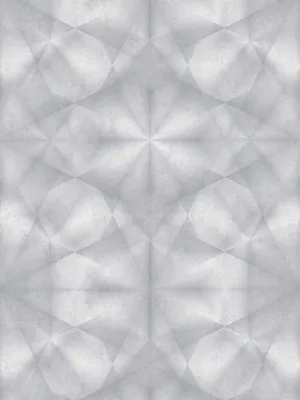 Produktbild von Graue Tapete Kaleidoskop Muster mit 3D Effekt – Grau, Metallic