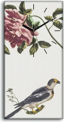 Produktbild von Küche Wohnzimmer Wand Leinwand Uhr 30x60 Gemälde Tier Vogel Zweig Blume Kunst - schwarze Hände