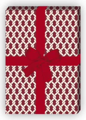 Produktbild von Elegantes Geschenkpapier mit Knoten Muster, rot - G8257, 32 x 48cm