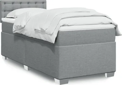 Produktbild von Möbel Boxspringbett mit Matratze Hellgrau 90x200 cm Stoff - Polsterbett 3288085