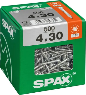Immagine prodotto di Confezione da 500 viti SPAX Torx in acciaio Testa Svasata, Diam.4 mm x L.30 mm