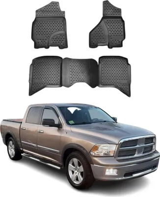 Image de 2009-2012 Dodge RAM 1500 2500 3500 Crew Cab Fußmatten Gummi Schwarz 4 tlg