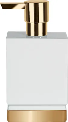 Immagine prodotto di Distributore di sapone Spirella "Roma" Distributore di sapone liquido in porcellana 300ml bianco/oro