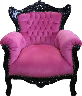 Produktbild von Casa Padrino Barock Kinder Sessel Rosa/Schwarz - Barock Möbel