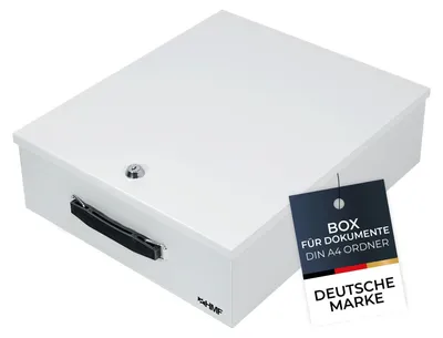 Produktbild von HMF 142-07 Dokumentenkassette Din A4, Dokumentenbox, 39,5 x 32,5 x 12 cm, lichtgrau