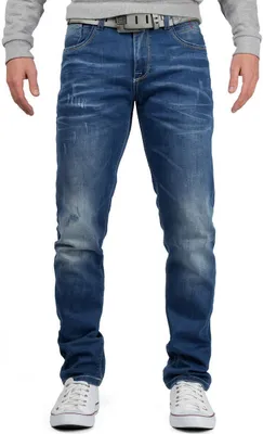 Produktbild von Cipo & Baxx Herren Regular Fit Jeans Stonewashed CD386 Blue W36/L34