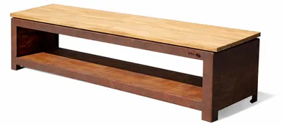 Produktbild von Gartenbank 180 cm mit Holzlager corten