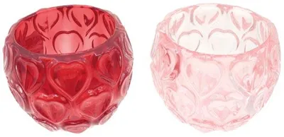 Produktbild von Teelichthalter 7x5,7cm aus feinstem dickem Glas farbig
