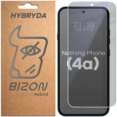 Produktbild von Hybridglas mit Privatschutzfilter für Nothing Phone (4a), Bizon Hybrid Shadow, Matt