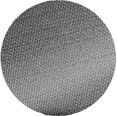 A close-up, top-down view of a circular sanding disc with a mesh-like texture.