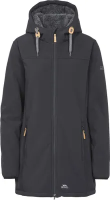 Produktbild von Trespass Damen Jacke Kristen, mit Kapuze, wasserdicht, längere Länge TP4195 (XL) (Schwarz)