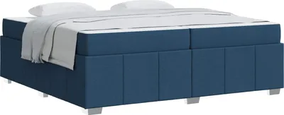 Obrázok produktu pre Rám postele s matracmi Modrá 200 x 200 cm látka