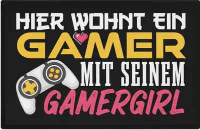 Produktbild von Trendation - Hier Wohnt Ein Gamer Gamergirl Geschenk Fußmatte Zocker Geschenkidee Lustig