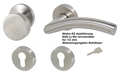 Produktbild von Edelstahl Türbeschlag Kurt R Wohn PZ Türklinke Türgriffe Türdrücker