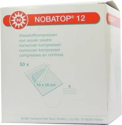 Image de NOBA Nobatop 12 compresses stériles en non-tissé 6 couches 50 x 2 pièces 10 x 10 cm