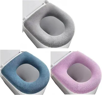 Immagine prodotto di Morbido cuscino per sedile WC - Rimovibile e staccabile - Ovale - Verde acqua Grigio Rosa