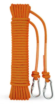 Stahlkern-Wäscheleine 9 mm, 8 m, mit 2 Haken, Orange
