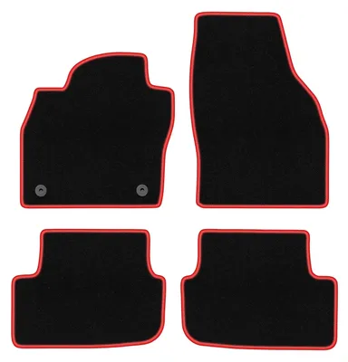 Image de Tapis de sol en moquette noir/rouge pour VW Taigo 2021- 4 pièces