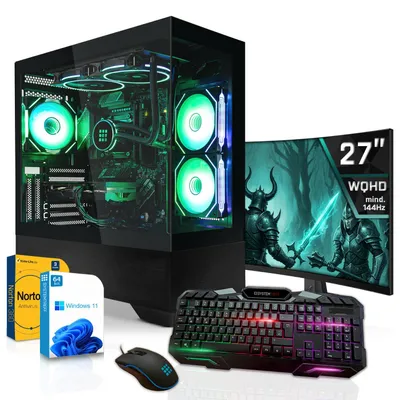 Produktbild von SYSTEMTREFF Gaming Komplett PC - Core Ultra 7 265KF - Nvidia GeForce RTX 5070 TI 16GB - 32GB DDR5 - 1TB NVMe - Gaming Monitor 69 cm (27 Zoll) WQHD 180Hz