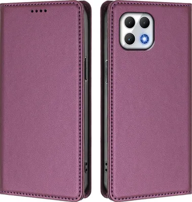 Obrázek produktu pro Kožené pouzdro pro T-Mobile REVVL 7, magnetické flipové pouzdro zPolyuretankůže se stojánkem Fialová