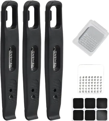 Obrázok produktu pre Montpáky 3 ks, 11.5 x 1.8 cm, so 6 záplatami a 1 kovovým pilníkom, čierna, pre horský bicykel