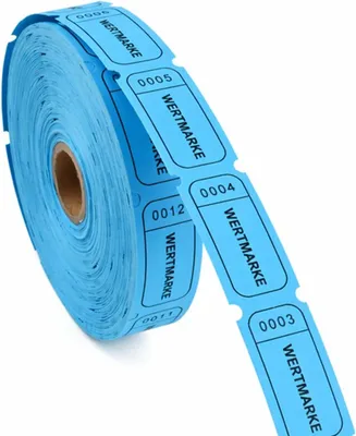 Imagen del producto de Billetes de rifa azules, numerados, en un total de 1000 unidades, para eventos